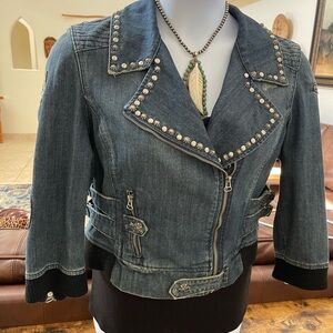 Double D Ranch Blue Denim Jacket with Studs